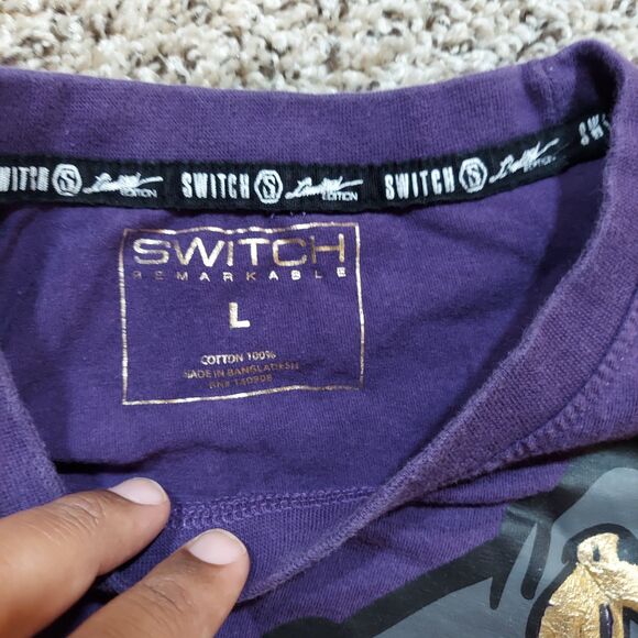 Switch Remarkable T-shirt Purple Bunny "Get The Juice" Print Men's Size Large - Picture 4 of 7